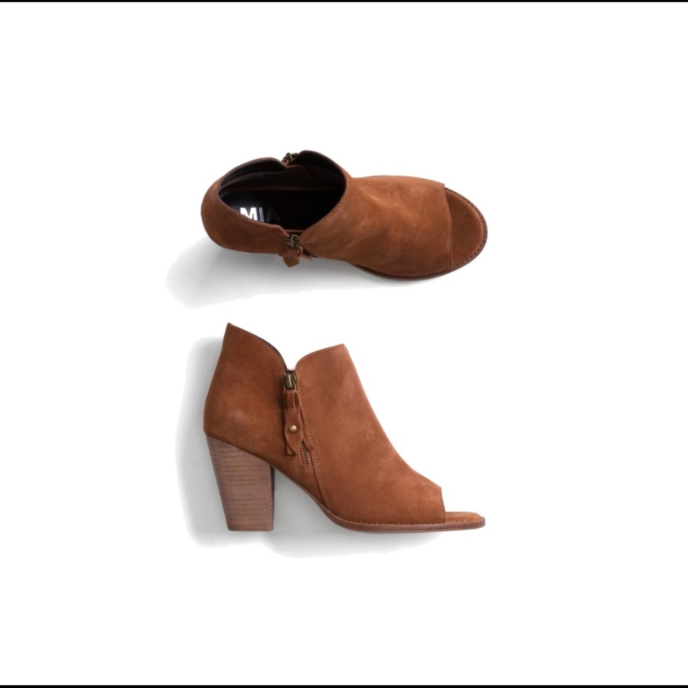 Nikole Suede Peep Toe Bootie